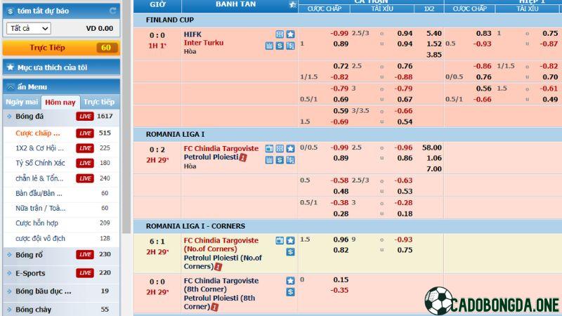 Các hình thức cá độ phổ biến tại CMD368